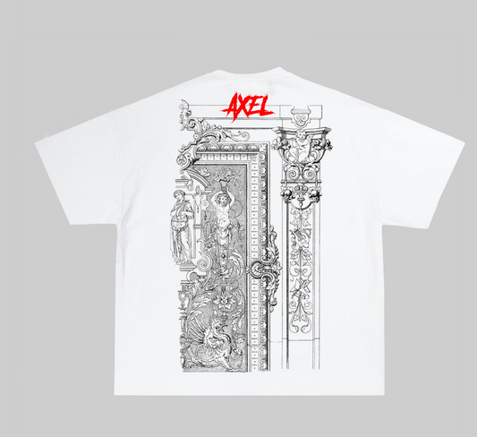 WHITE AXEL T-SHIRT WITH PILLER PRINT