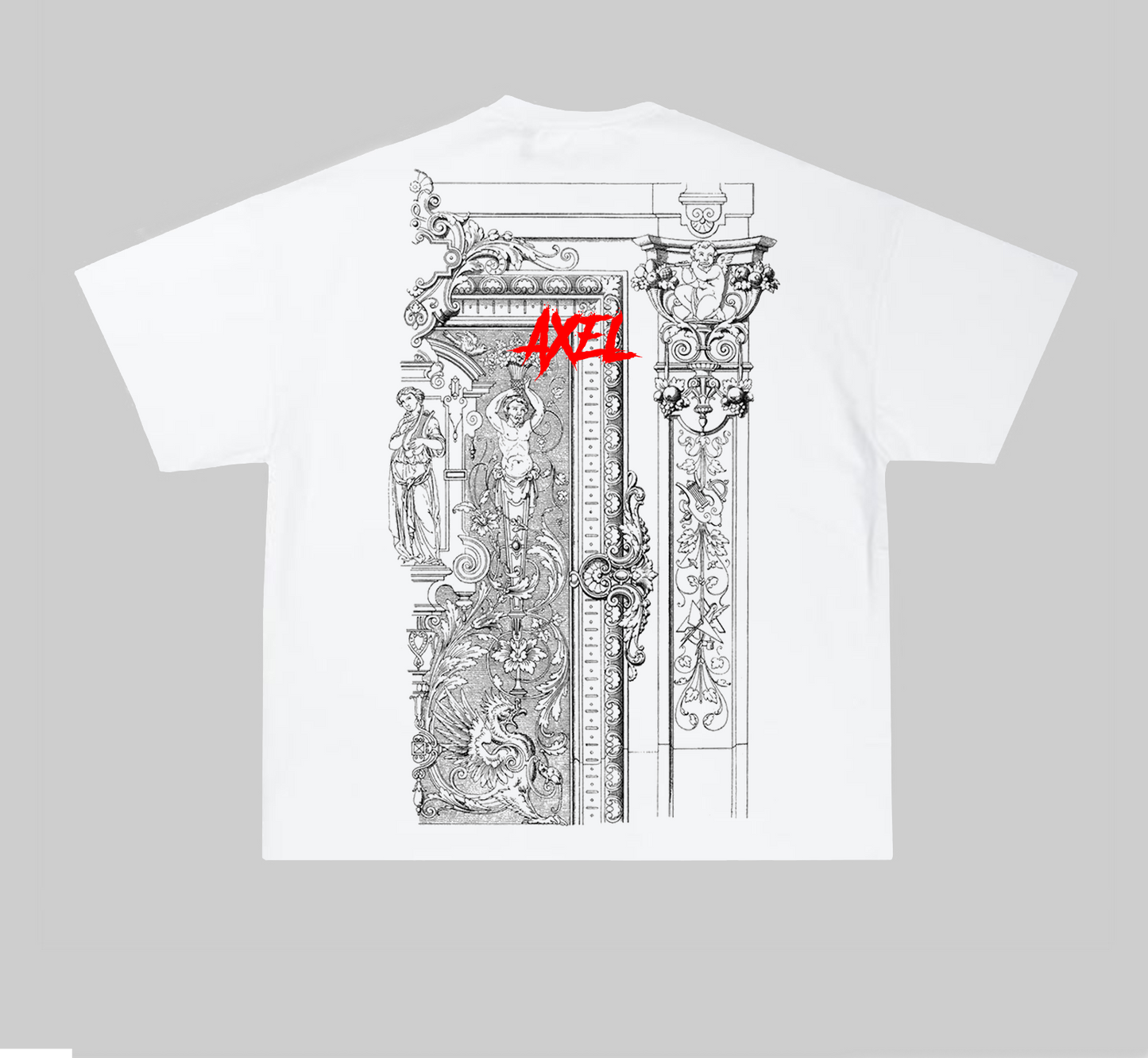 WHITE AXEL T-SHIRT WITH PILLER PRINT