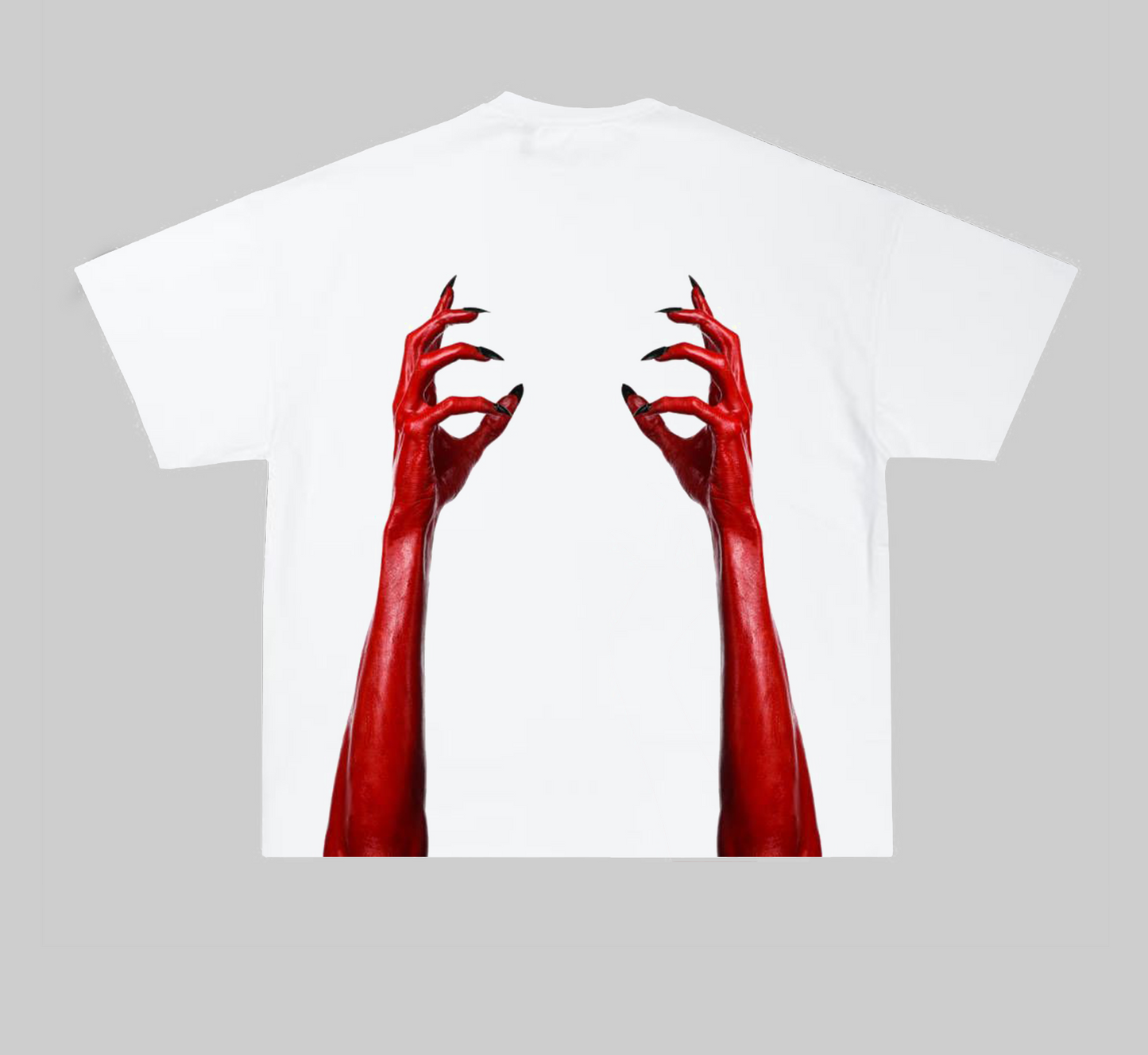 WHITE AXEL SHIRT WITH REDHAND PRINT