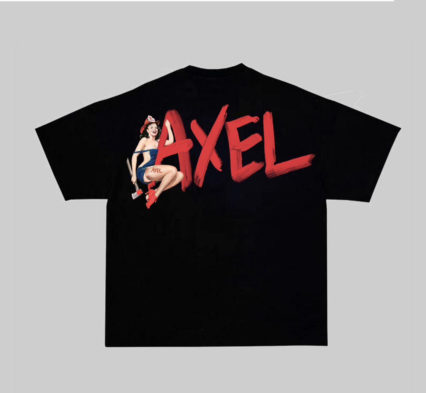 BLACK AXEL T-SHIRT WITH FIREFIGHTER PRINT