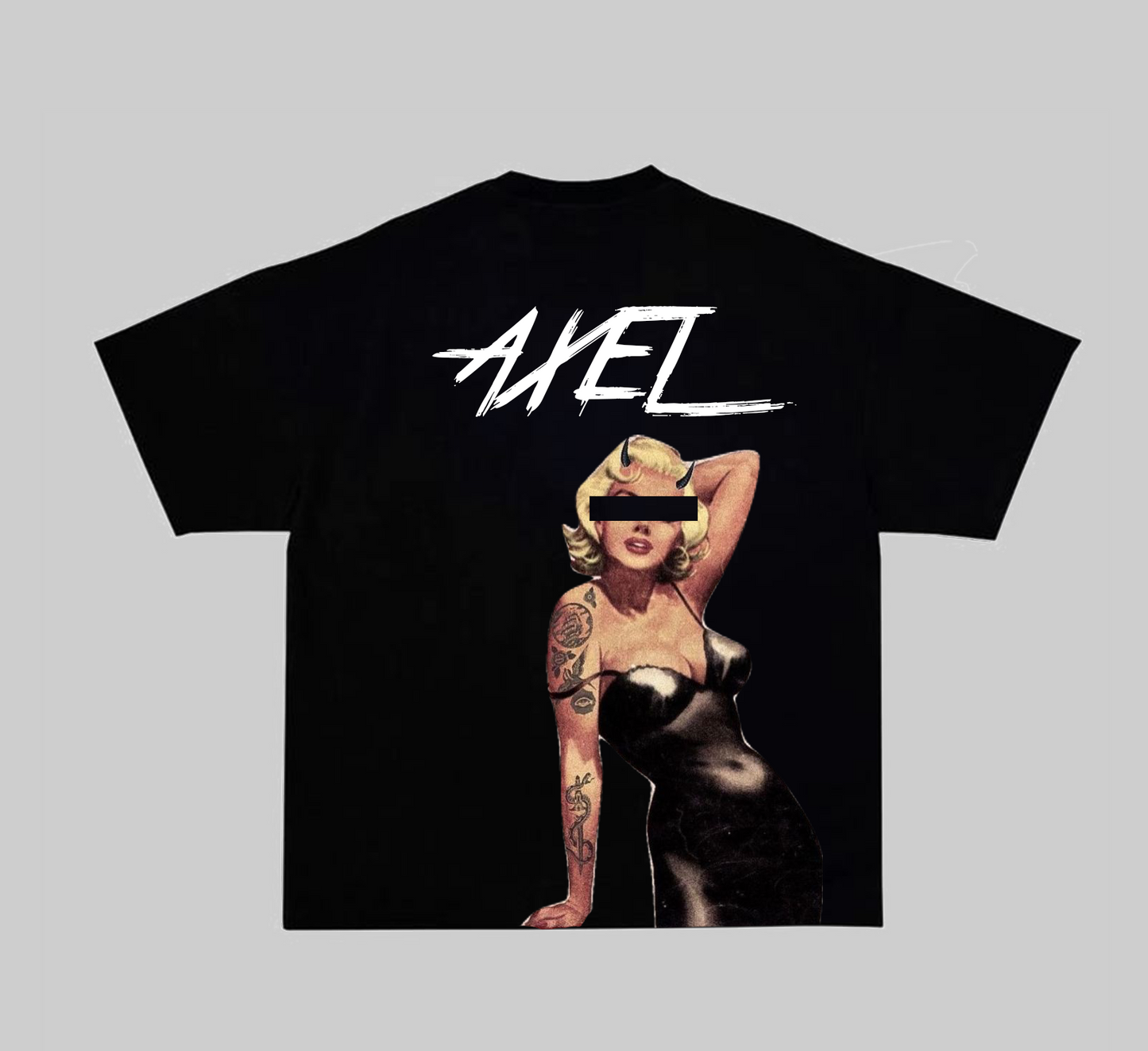 BLACK AXEL T-SHIRT WITH MARILYN PRINT