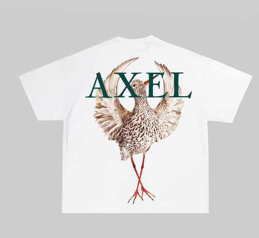 WHITE AXEL T-SHIRT WITH "POMPOUS" PRINT