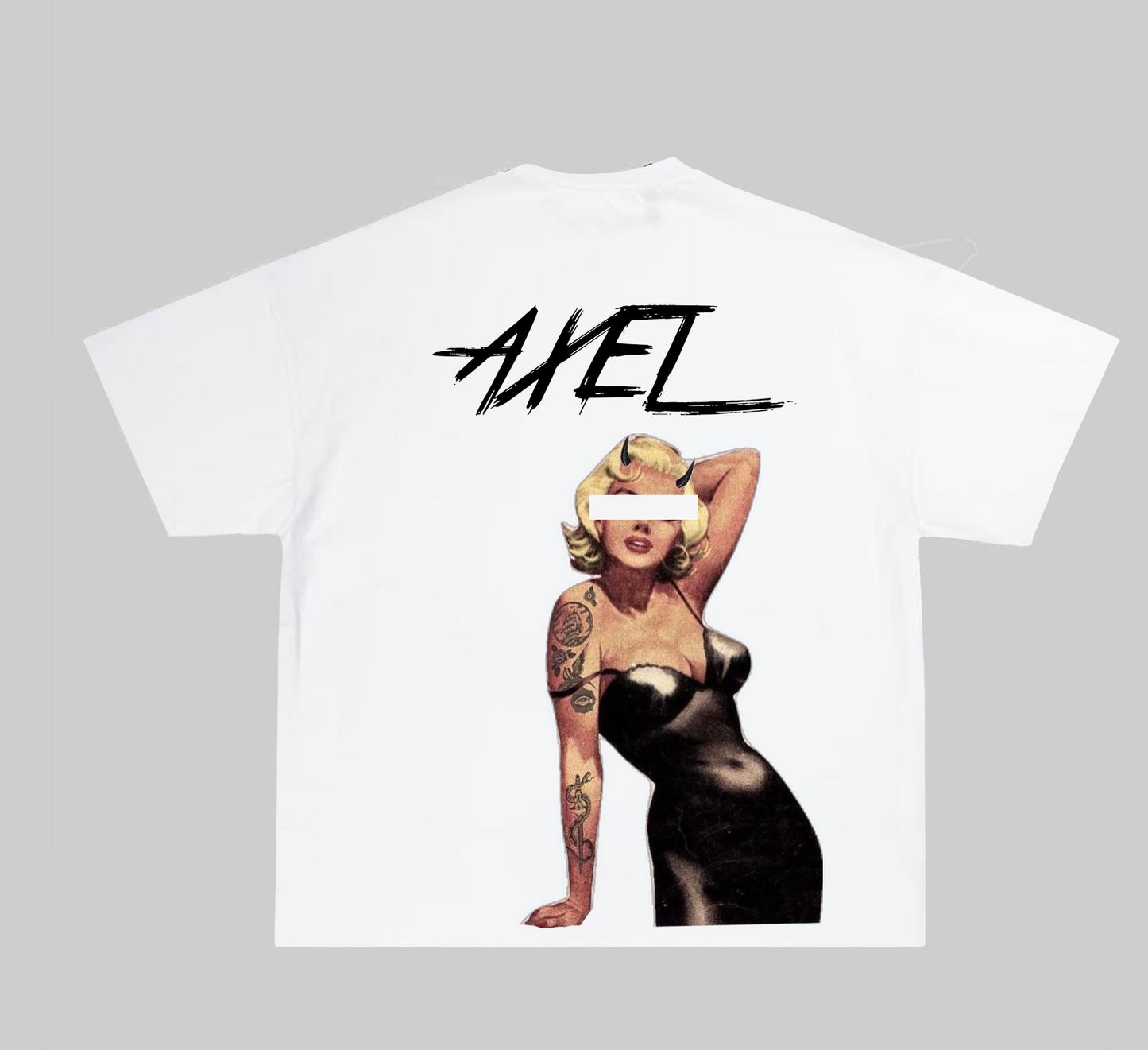 WHITE AXEL T-SHIRT WITH MARILYN PRINT