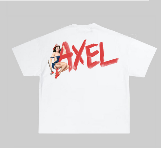 WHITE AXEL T-SHIRT WITH FIREFIGHTER PRINT